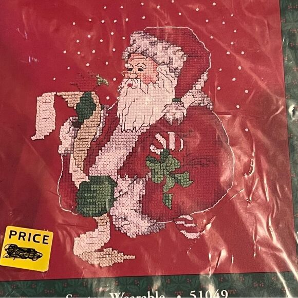 Candamar Designs Christmas Santa Holiday Traditions Wearable Cross Stitch Kit - Picture 2 of 3